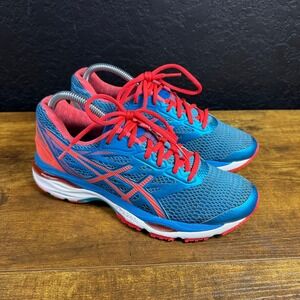 Asics Gel-Cumulus 18 T6D6N Blue Pink Synthetic Mesh Running Shoes Womens 8 2A